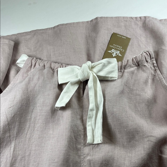 Crown Linen Designs Light Pink 100% Linen Sun Dress With Pockets Sz L/ XL - Picture 11 of 13